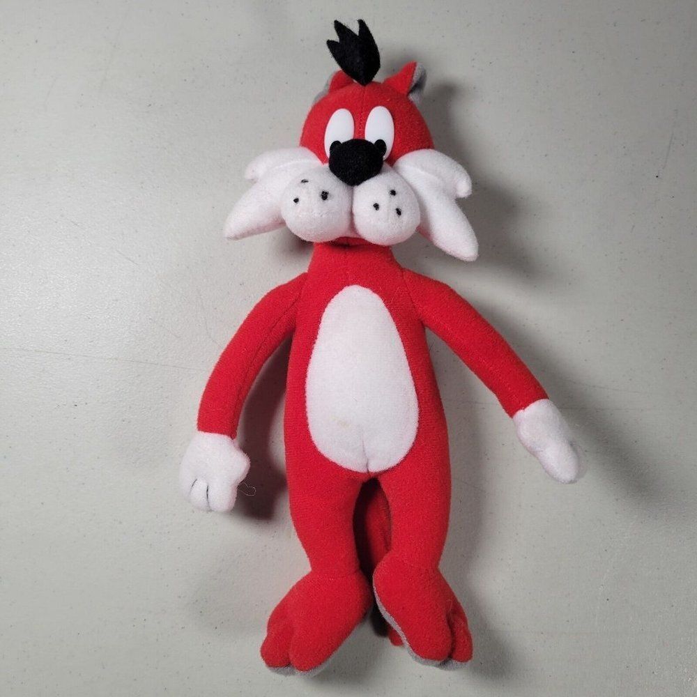 Red and White Cat Plush - 9 Inches Tall - Cat